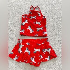Hanna Andersson Red Unicorn Print Set